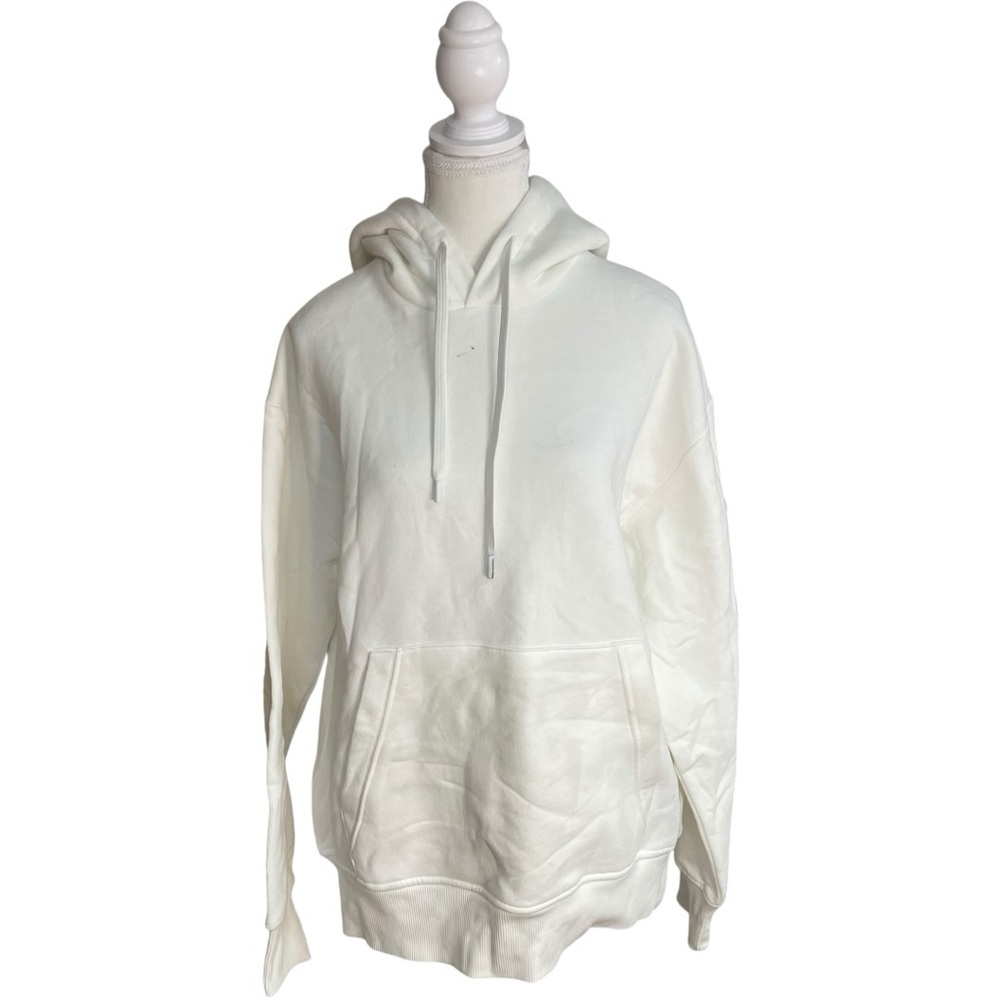 Zara Drop Shoulder Oversized Hoodie Sweatshirt White